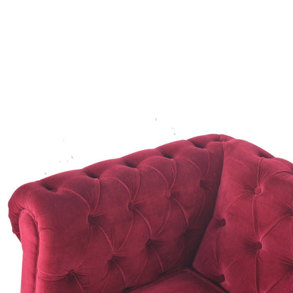 Chesterfield Armchair, Wine Red