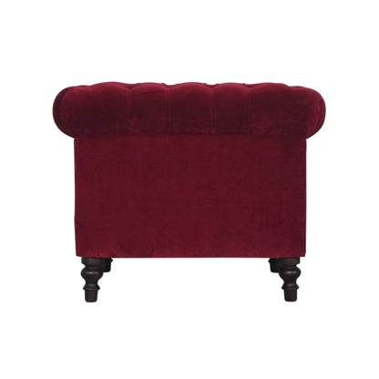 Chesterfield Armchair, Wine Red