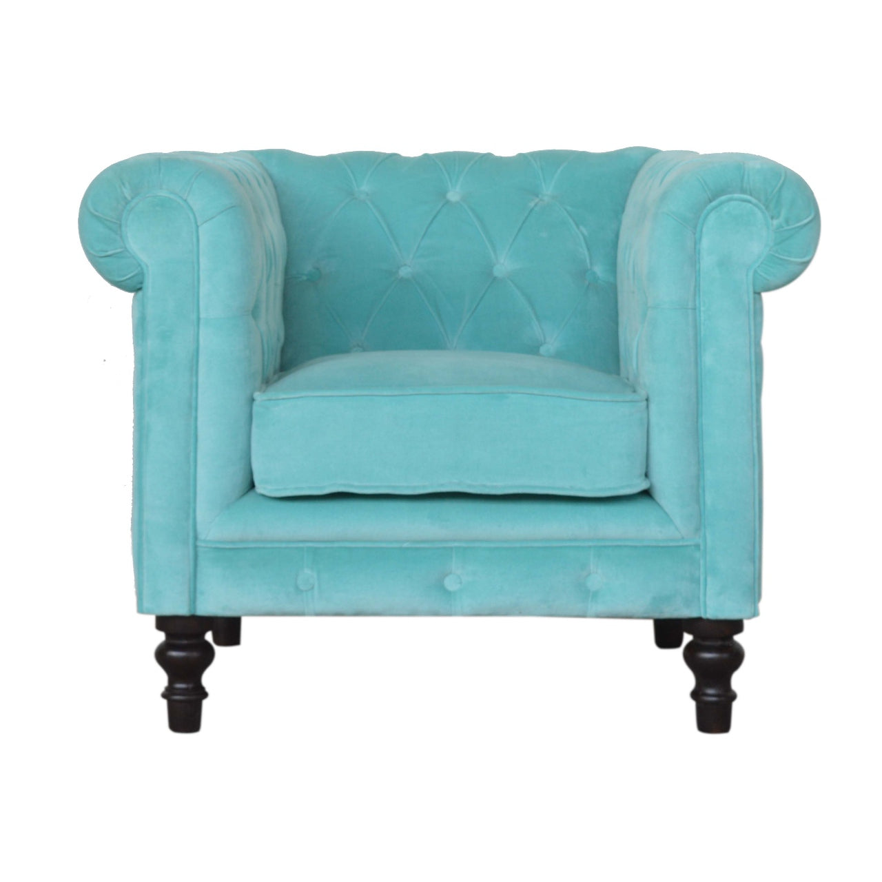 Chesterfield Armchair, Aqua