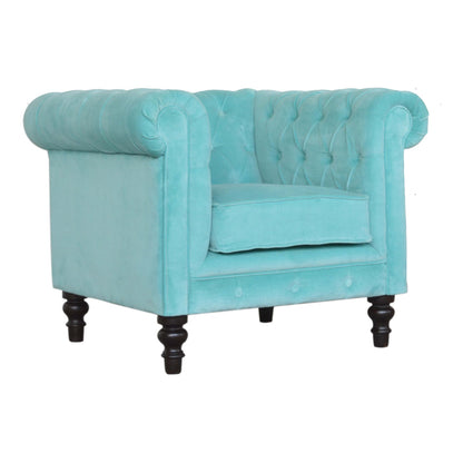 Chesterfield Armchair, Aqua