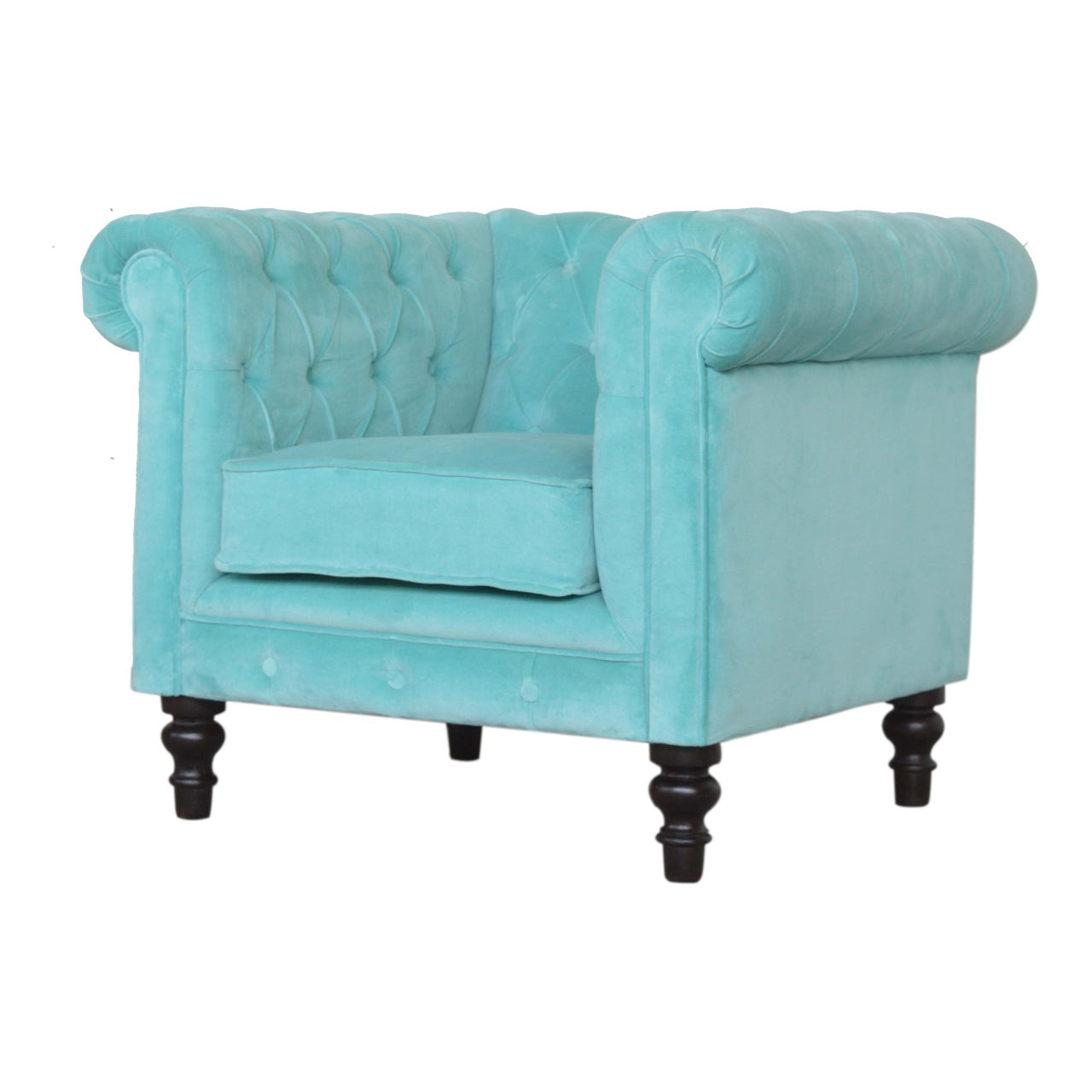 Chesterfield Armchair, Aqua