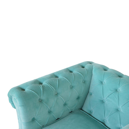 Chesterfield Armchair, Aqua