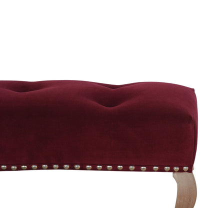 French Inspired Wooden Velvet Bench