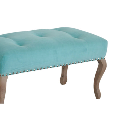 French Inspired Wooden Velvet Bench