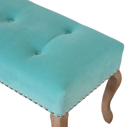 French Inspired Wooden Velvet Bench