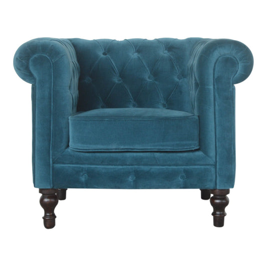 Chesterfield Armchair, Teal