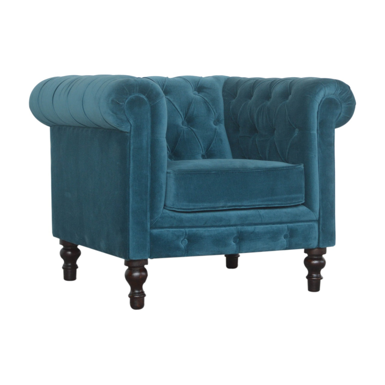 Chesterfield Armchair, Teal