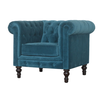 Chesterfield Armchair, Teal