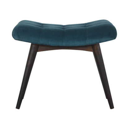 Velvet Curved Bench, Teal