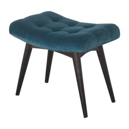 Velvet Curved Bench, Teal