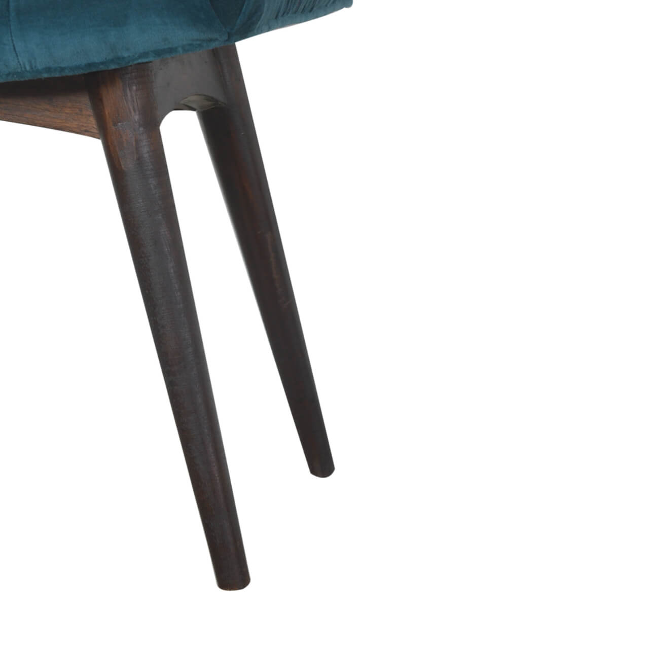 Velvet Curved Bench, Teal