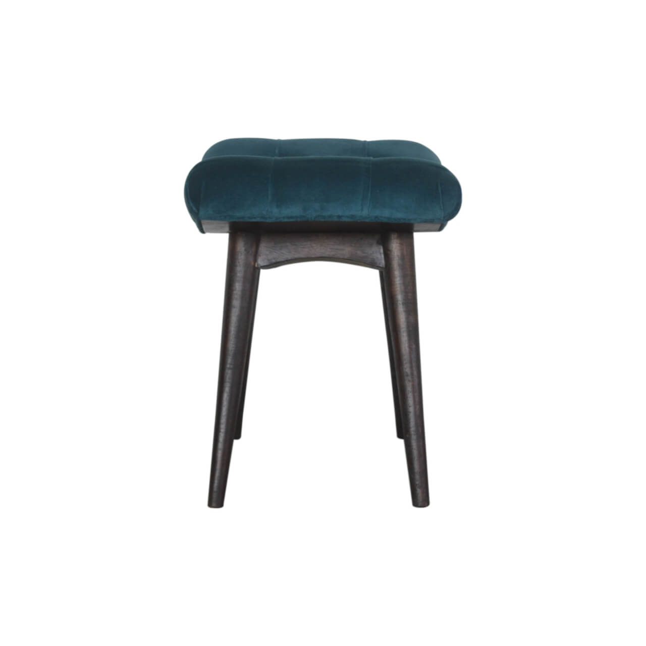 Velvet Curved Bench, Teal