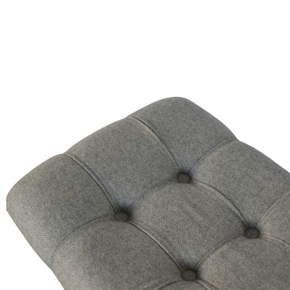 Grey tweed curved bench mango wood