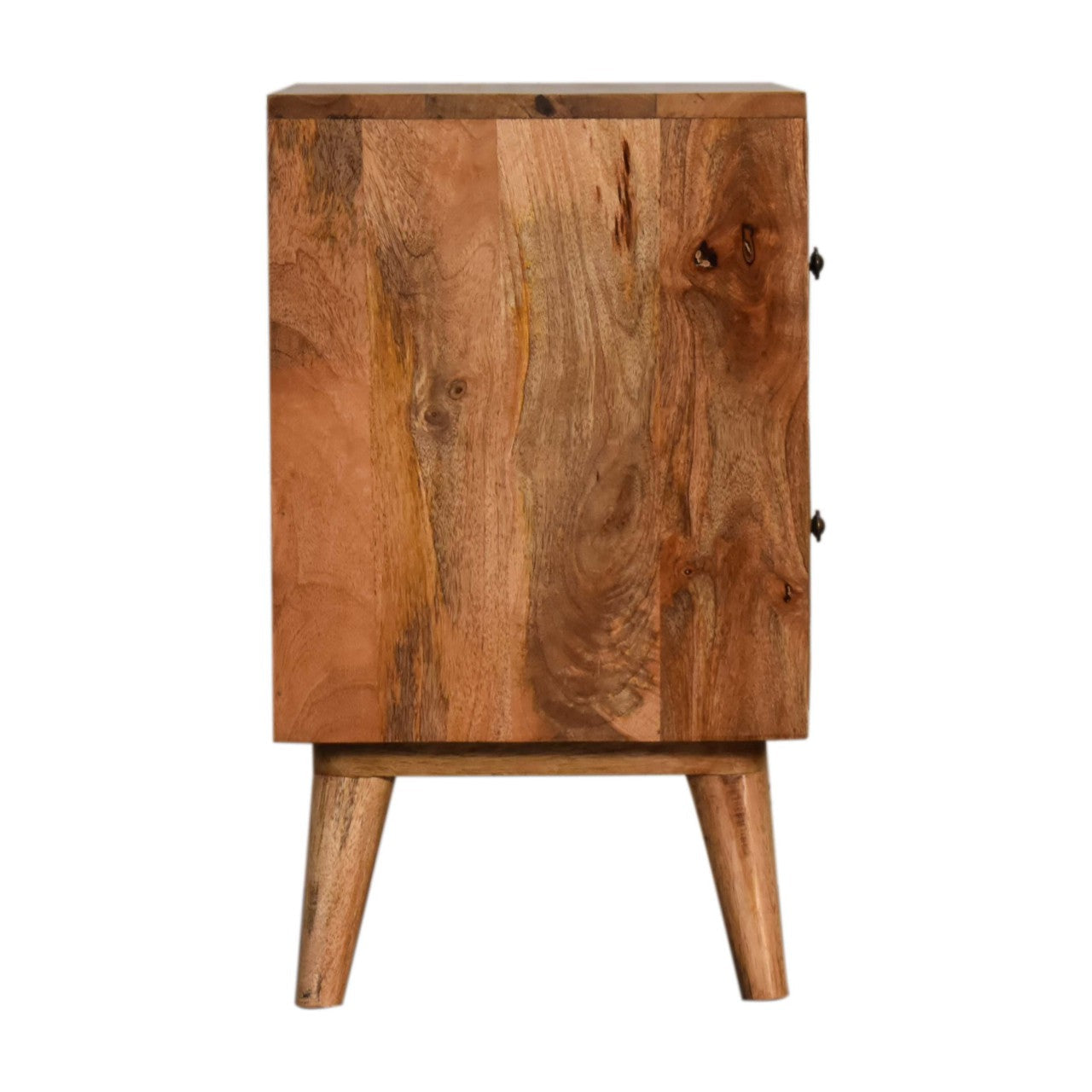 Diamond Screen Printed Bedside Table, Mango Wood