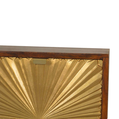 Brass plated mango wood bedside table