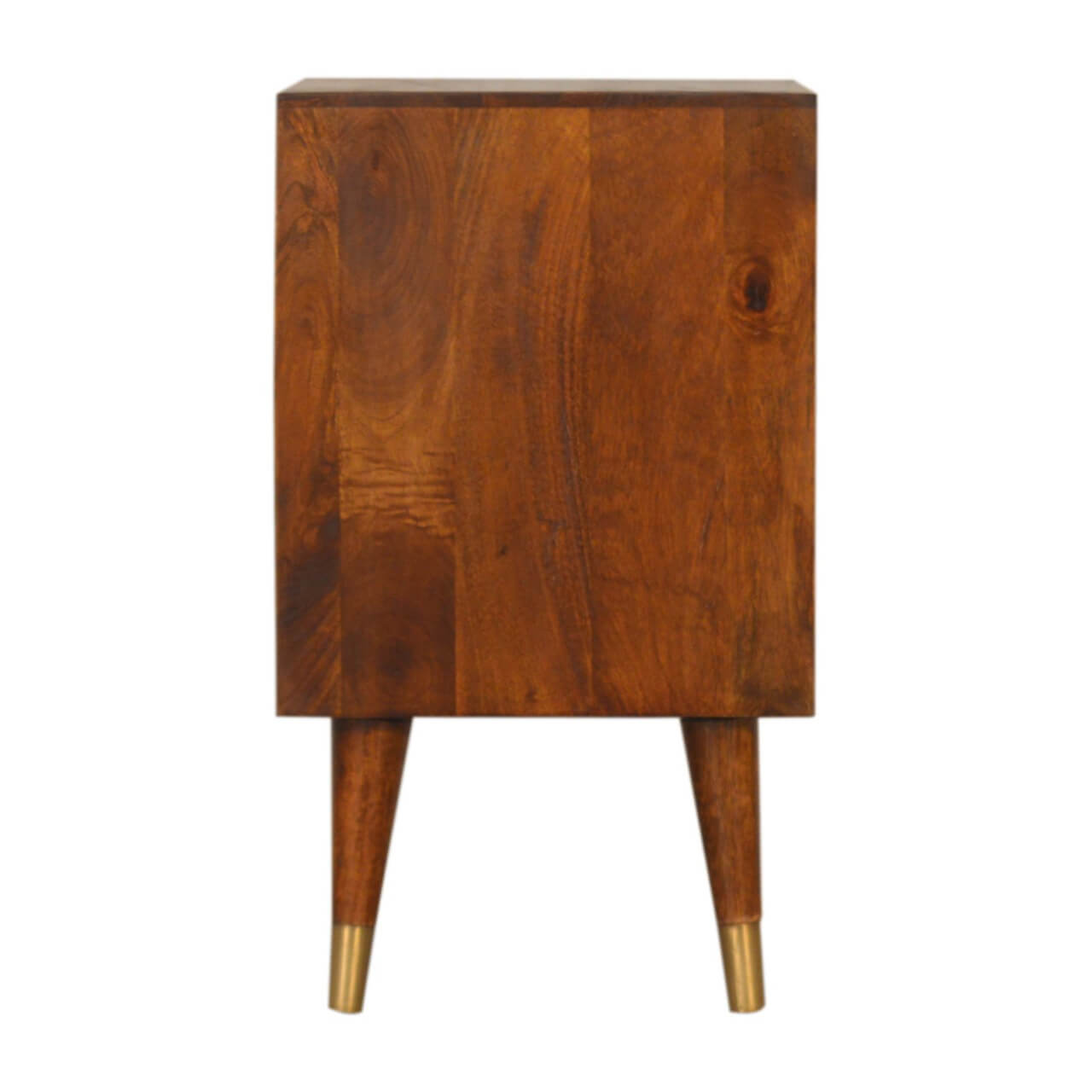 Brass plated mango wood bedside table