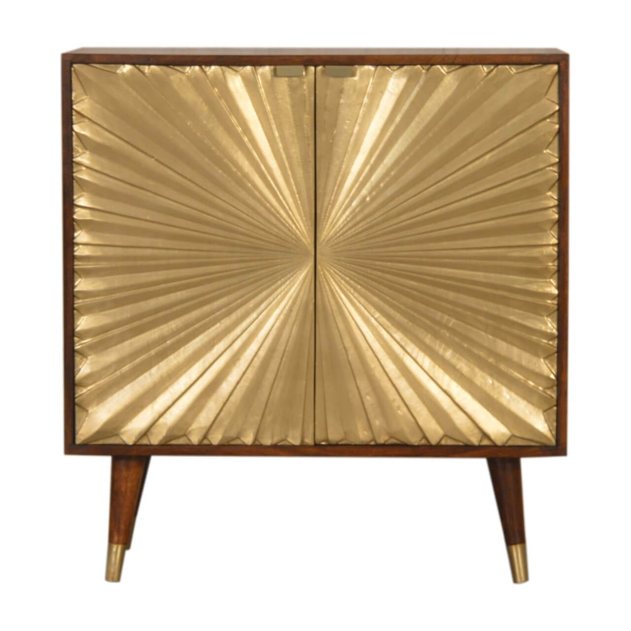 Brass plated mango wood cabinet