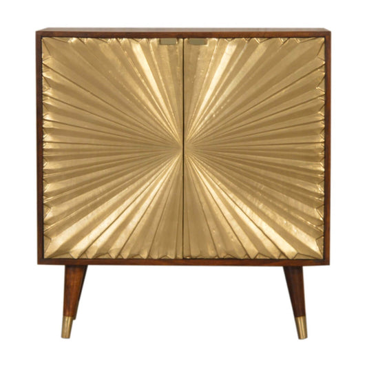 Brass plated mango wood cabinet