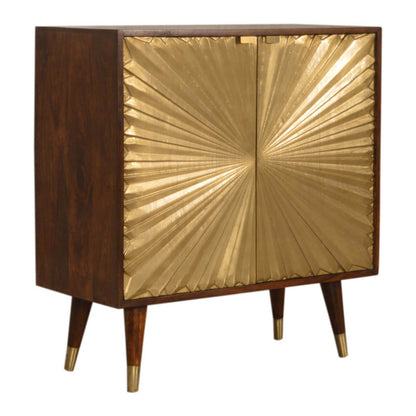 Brass plated mango wood cabinet