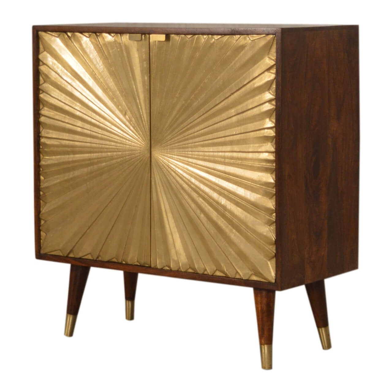 Brass plated mango wood cabinet