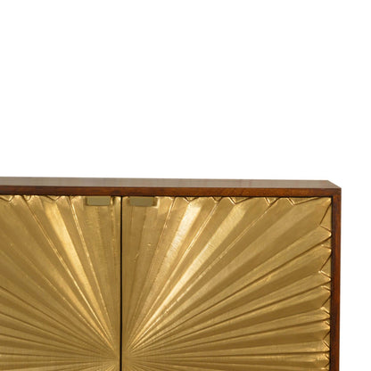 Brass plated mango wood cabinet