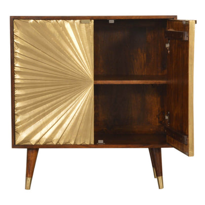 Brass plated mango wood cabinet