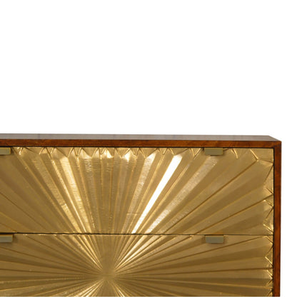 Brass plated chest of drawers mango wood