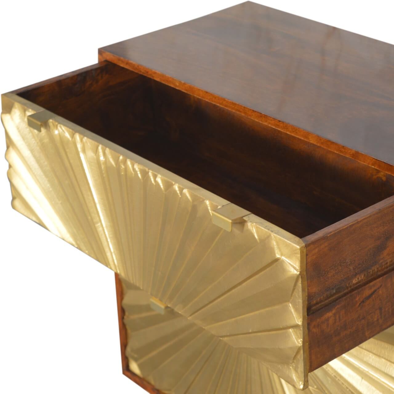 Brass plated chest of drawers mango wood