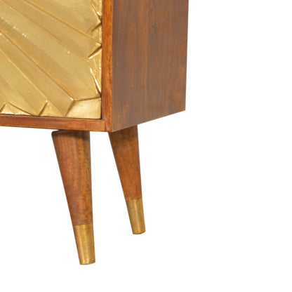 Brass plated chest of drawers mango wood