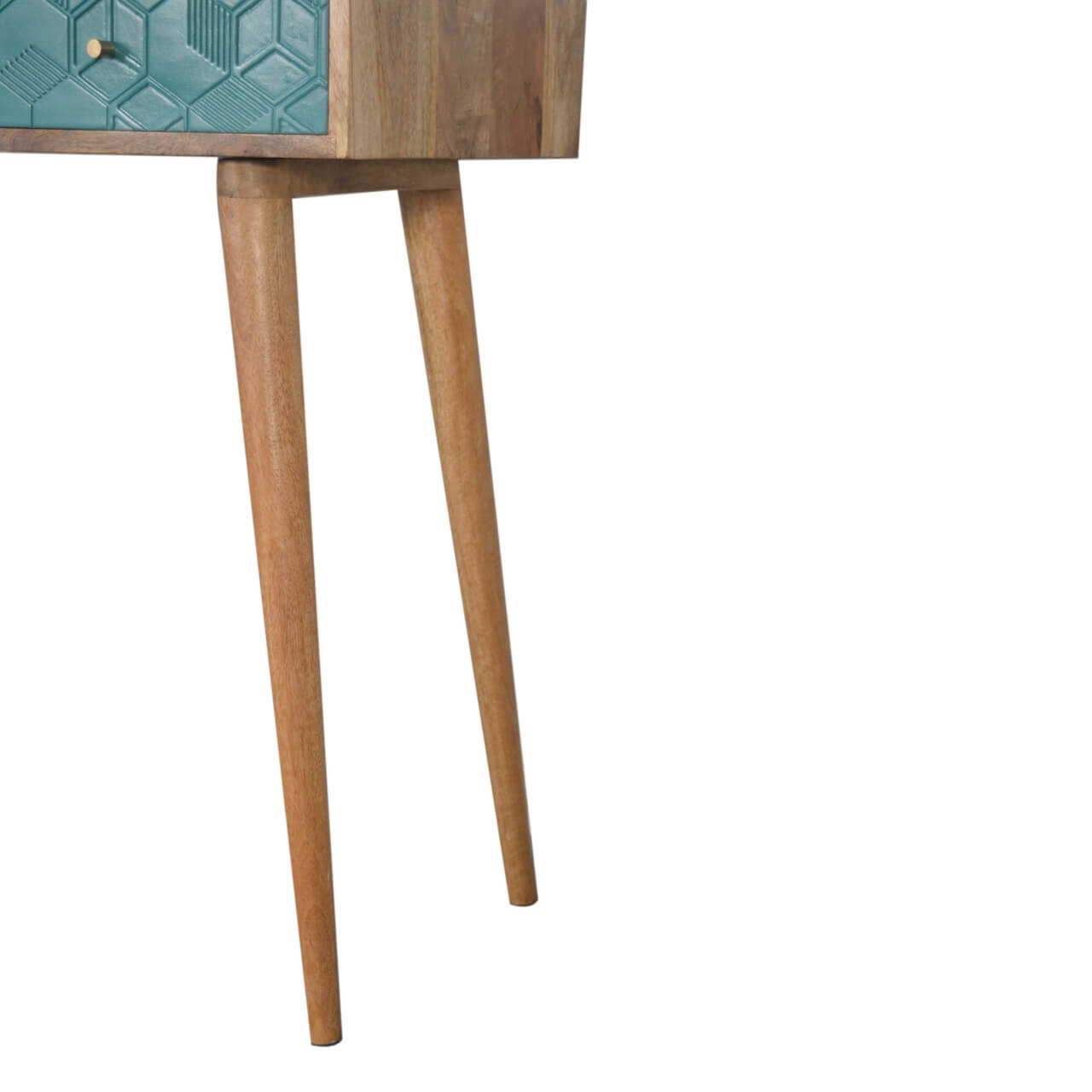 Acadia Console Table, Teal & White