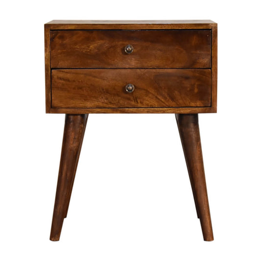 Chestnut finish mango wood bedside table