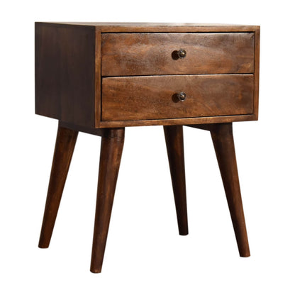 Chestnut finish mango wood bedside table