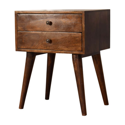 Chestnut finish mango wood bedside table