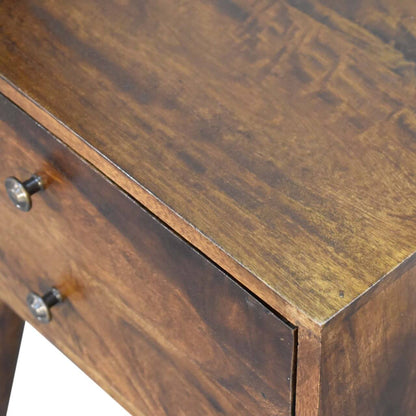 Chestnut finish mango wood bedside table