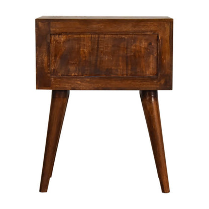 Chestnut finish mango wood bedside table