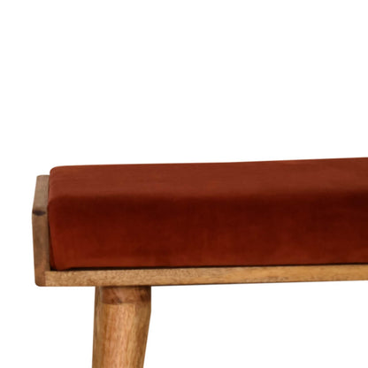 Velvet Tray Bench, Brick Red