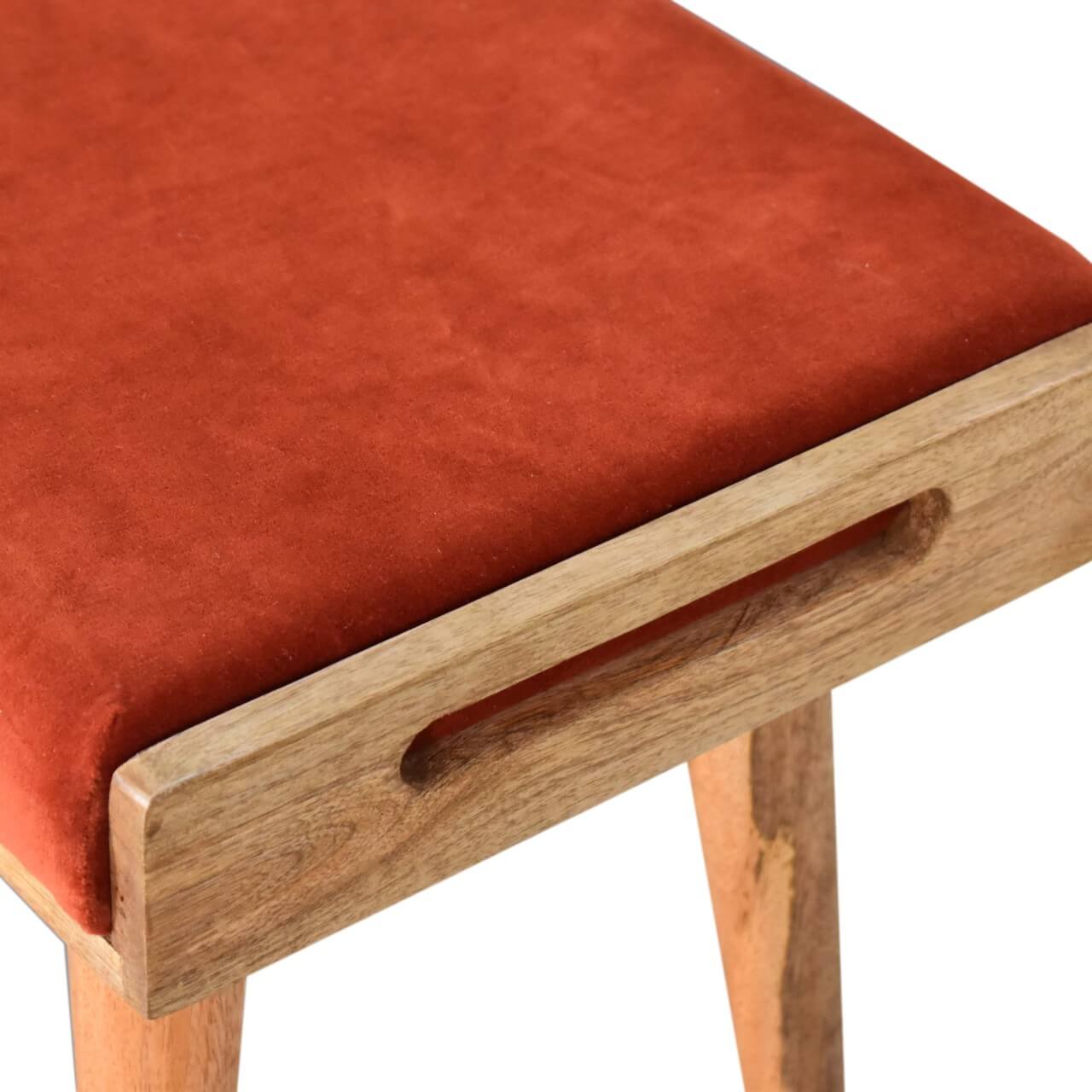 Velvet Tray Bench, Brick Red