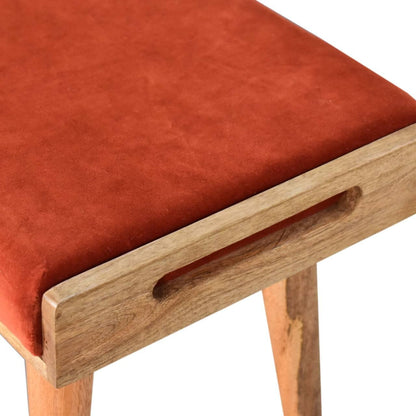 Velvet Tray Bench, Brick Red