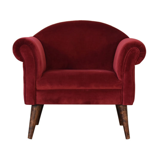 Maya Wine Velvet Armchair