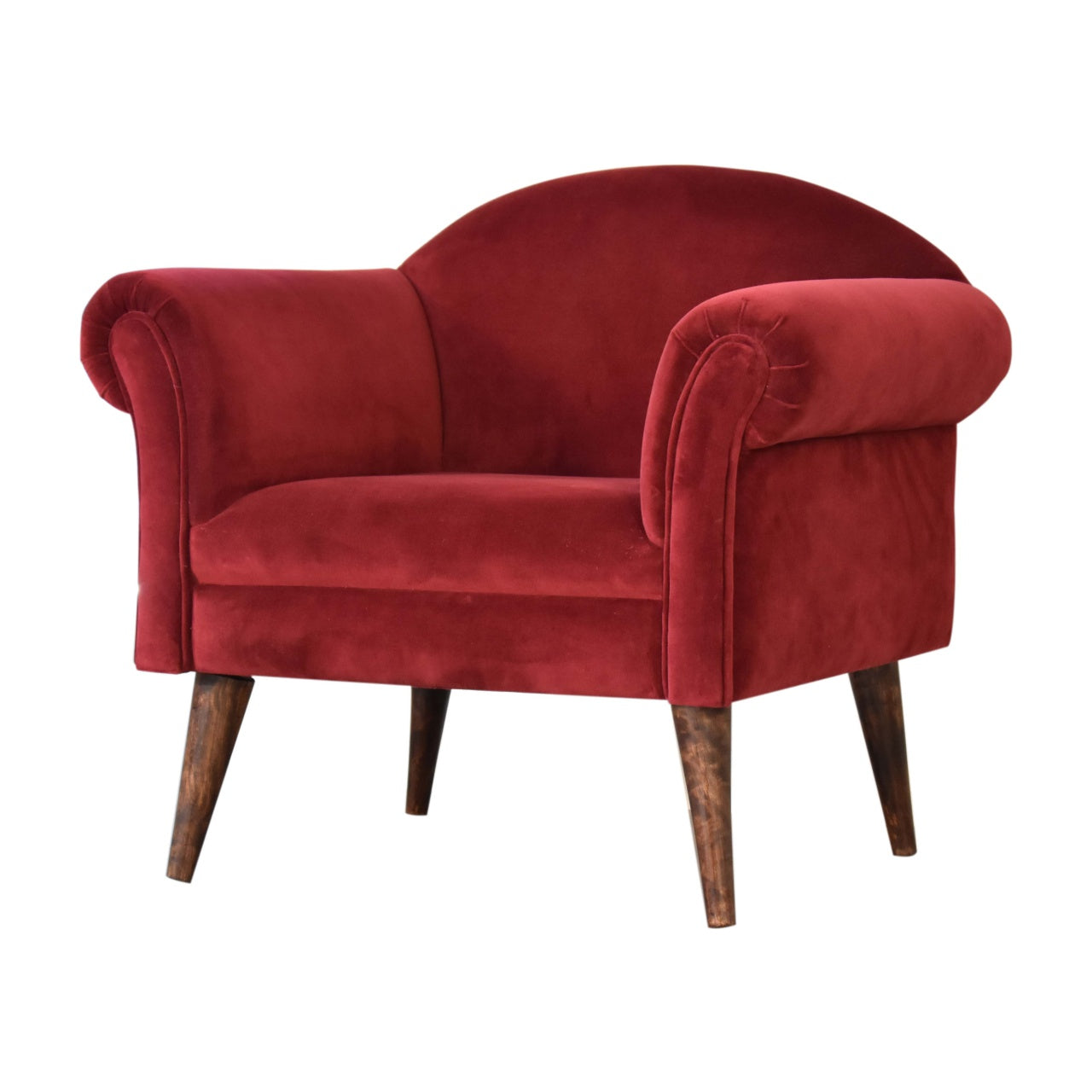 Maya Wine Velvet Armchair