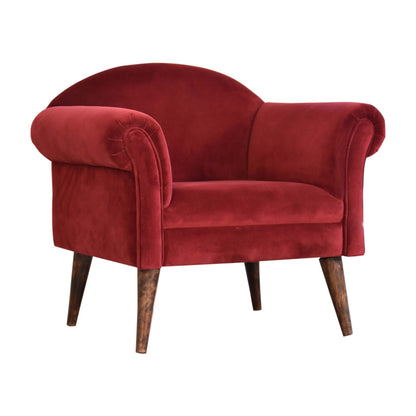 Maya Wine Velvet Armchair