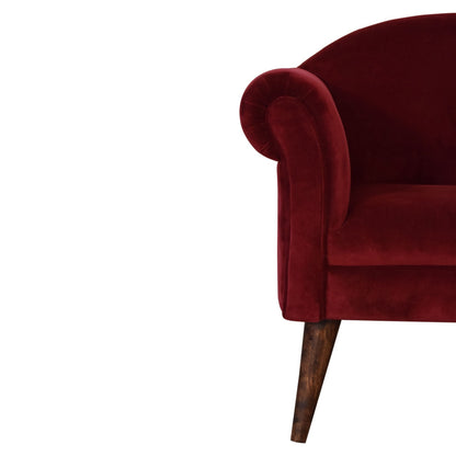 Maya Wine Velvet Armchair