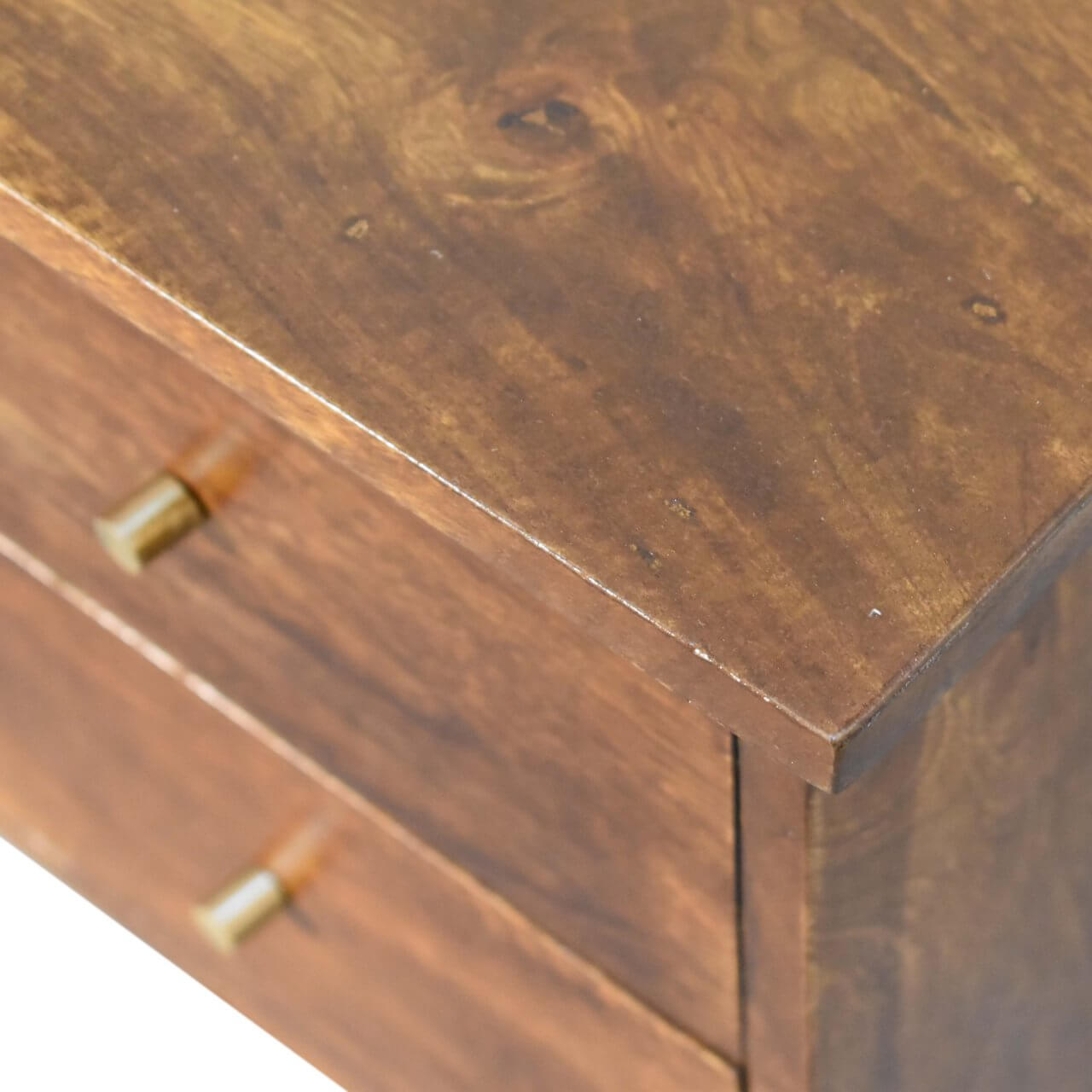 Nordic mango wood bedside table in Chestnut