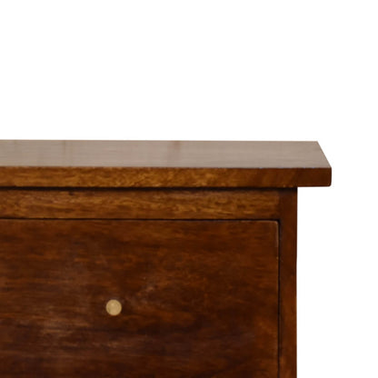 Nordic mango wood bedside table in Chestnut