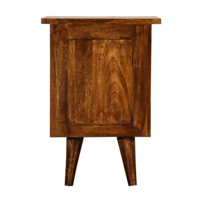 Nordic mango wood bedside table in Chestnut