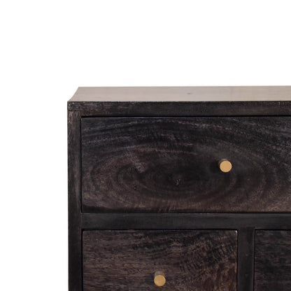 Multi Drawer Bedside, Ash Black