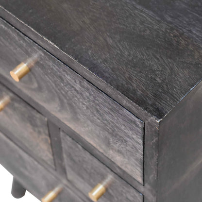 Multi Drawer Bedside, Ash Black