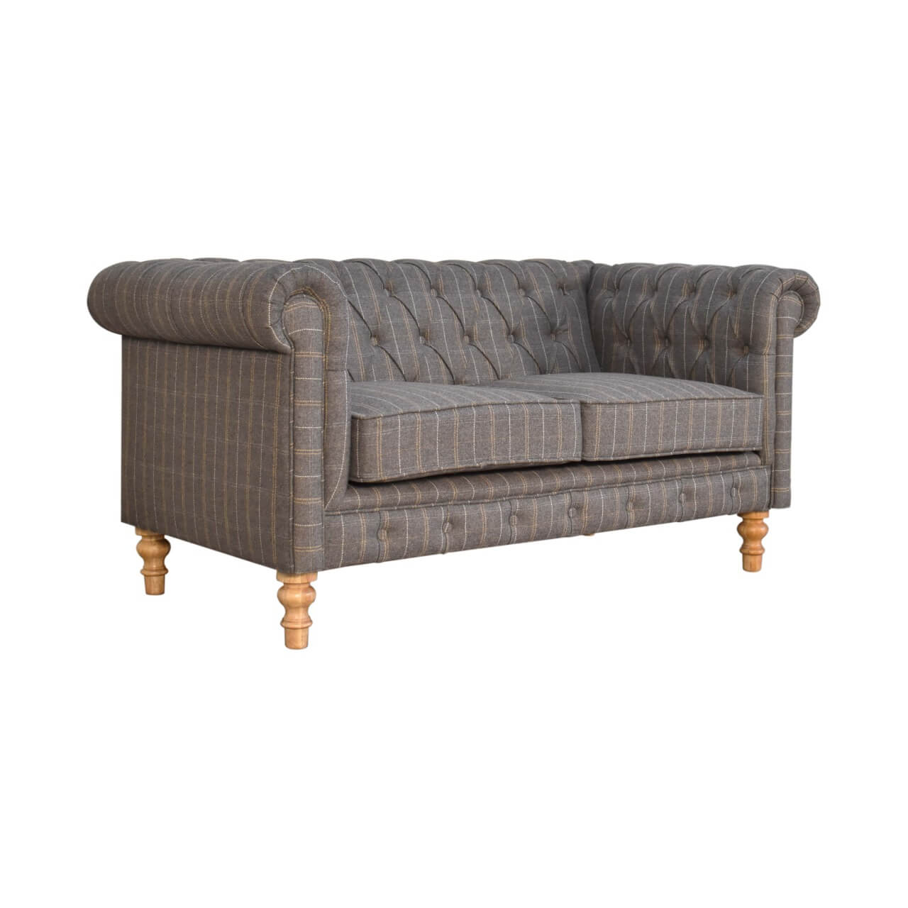 Pewter Tweed Chesterfield Sofa