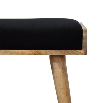 Black velvet tray bench