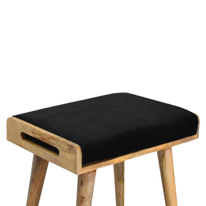 Black velvet tray bench